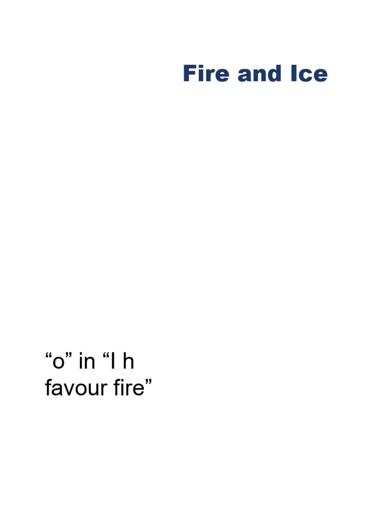 Literary Devices in Fire and Ice Poem | PDF