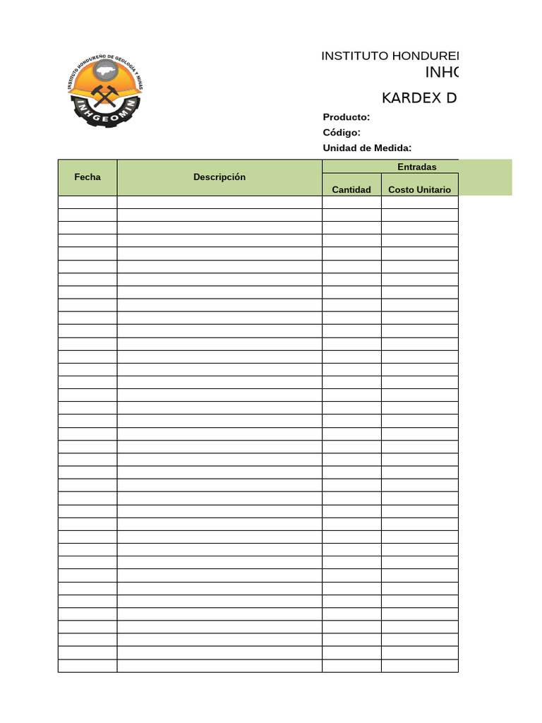 FORMATO KARDEX | PDF