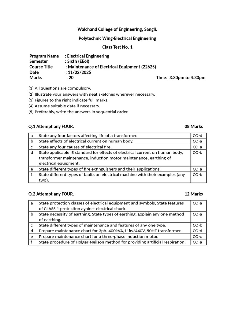 Class Test I Paper MEE DEM 2425 Even | PDF | Logic Gate | Computer ...