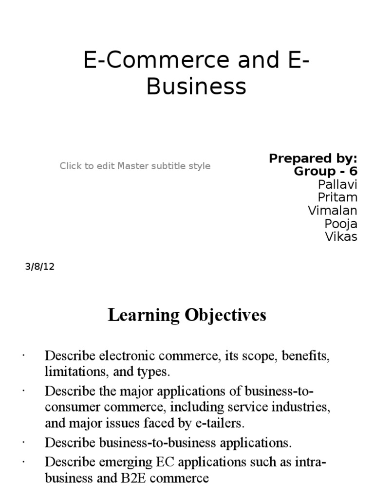 E Commerce | PDF | E Commerce | Business Economics