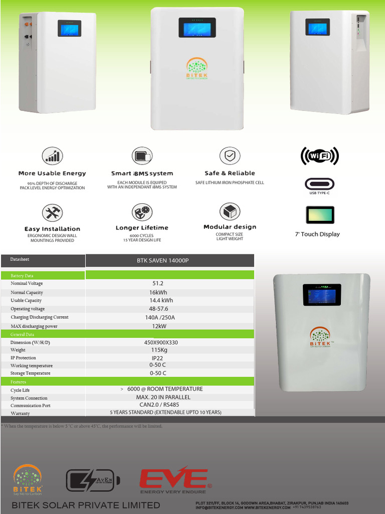 Bitek Solar 14000P Datasheet | PDF