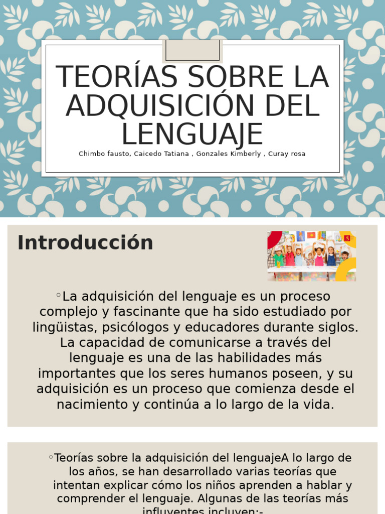 Teorías de la Adquisición del Lenguaje | PDF | Aquisición de idioma ...