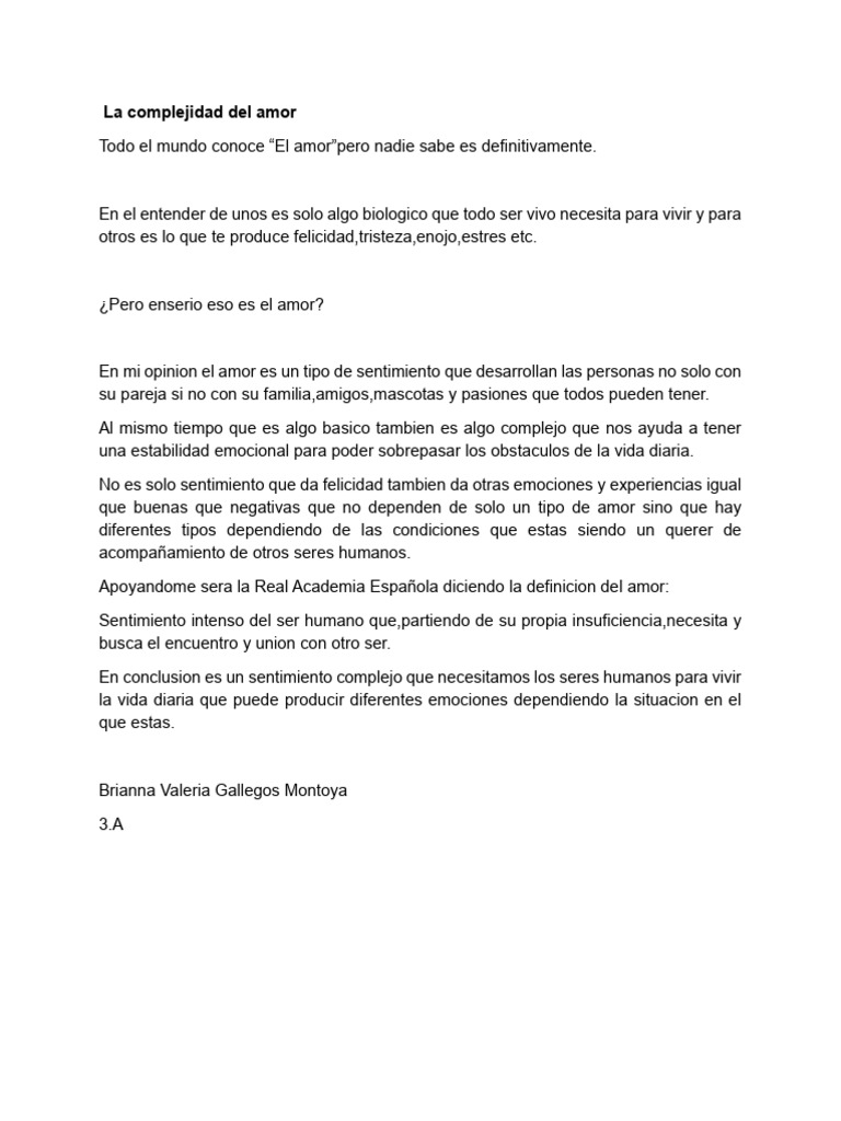 La Complejidad Del Amor | PDF