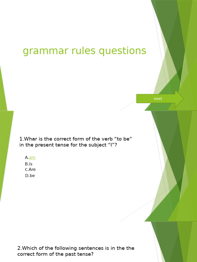 Grammar Rules Questions | PDF
