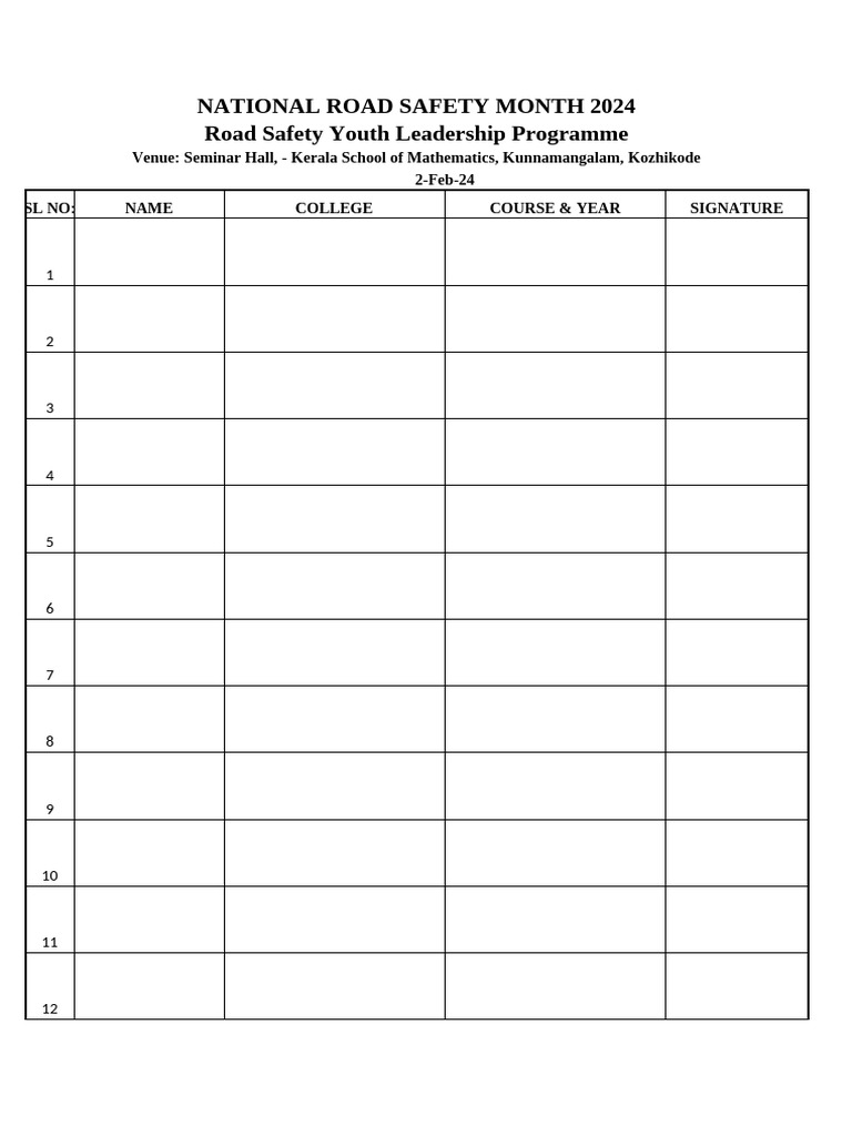 Road Safety Youth Leadership 2024 | PDF