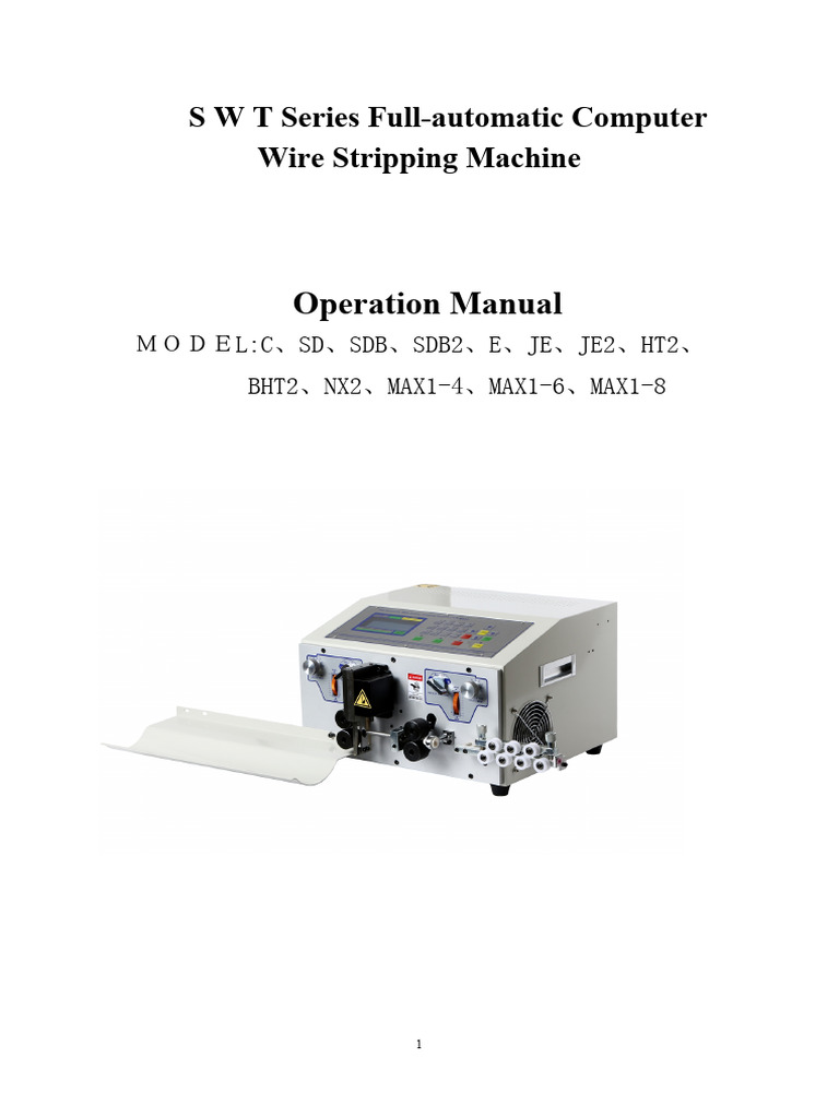 SWT Series Wire Stripping Machine Manual | PDF | Parameter (Computer ...
