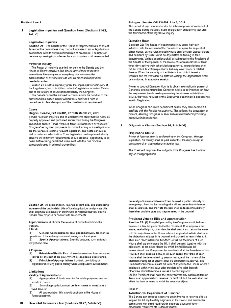 Legislative Procedures and Powers Explained | PDF | United States ...