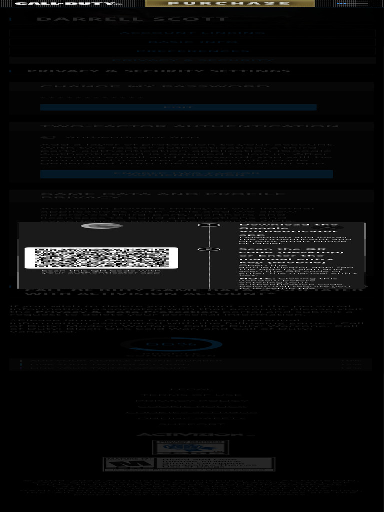 Account Management - CALL OF DUTY® | PDF | Mobile App | Qr Code