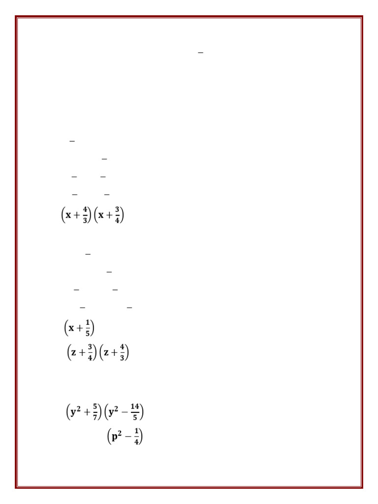 Algebraic Product Exercises and Solutions | PDF