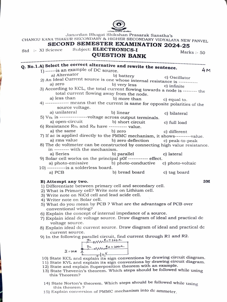 Electronics II Question Bank | PDF | Electronics | Electricity