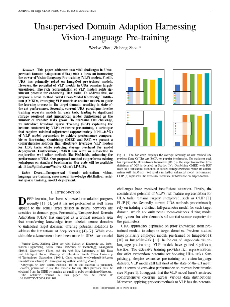 Unsupervised Domain Adaption Harnessing Vision-Language Pre-Training ...