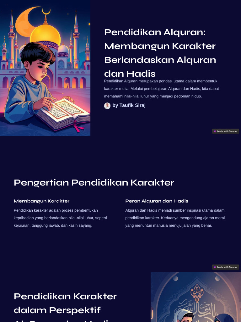 Pendidikan Karakter Dalam Konteks Al-Quran Dan Hadis | PDF