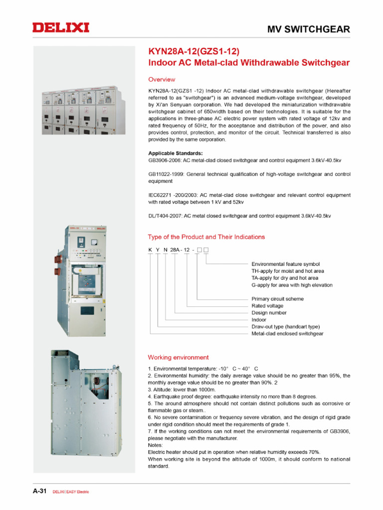 MV Switchgear Kyn28a 12GZS1 12 1 | PDF