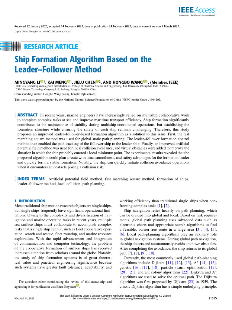Leader-Follower Ship Formation Algorithm | PDF | Vertex (Graph Theory ...
