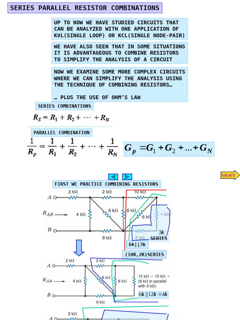 Series-Parallel Resistor Combinations | PDF | Electrical Network ...