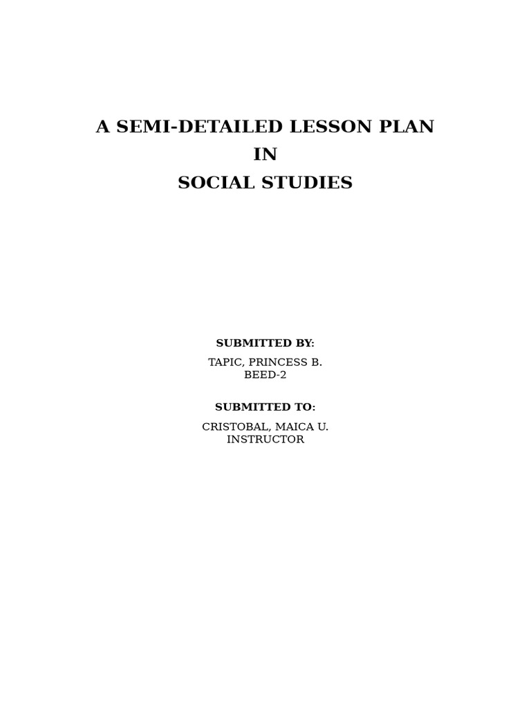 Tapic Semi Detailed Lesson Plan | PDF