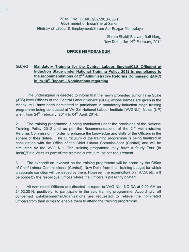 Mandatory Training for CLS Officers | PDF