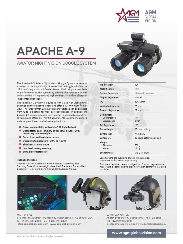 Apache A-9 Night Vision Goggles Overview | PDF | Electromagnetic ...