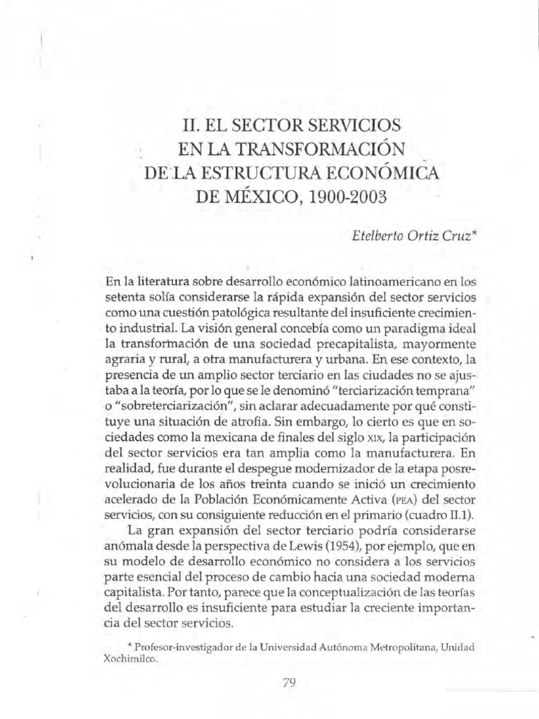 Evolución del Sector Servicios en México | PDF | Economias | Comercio