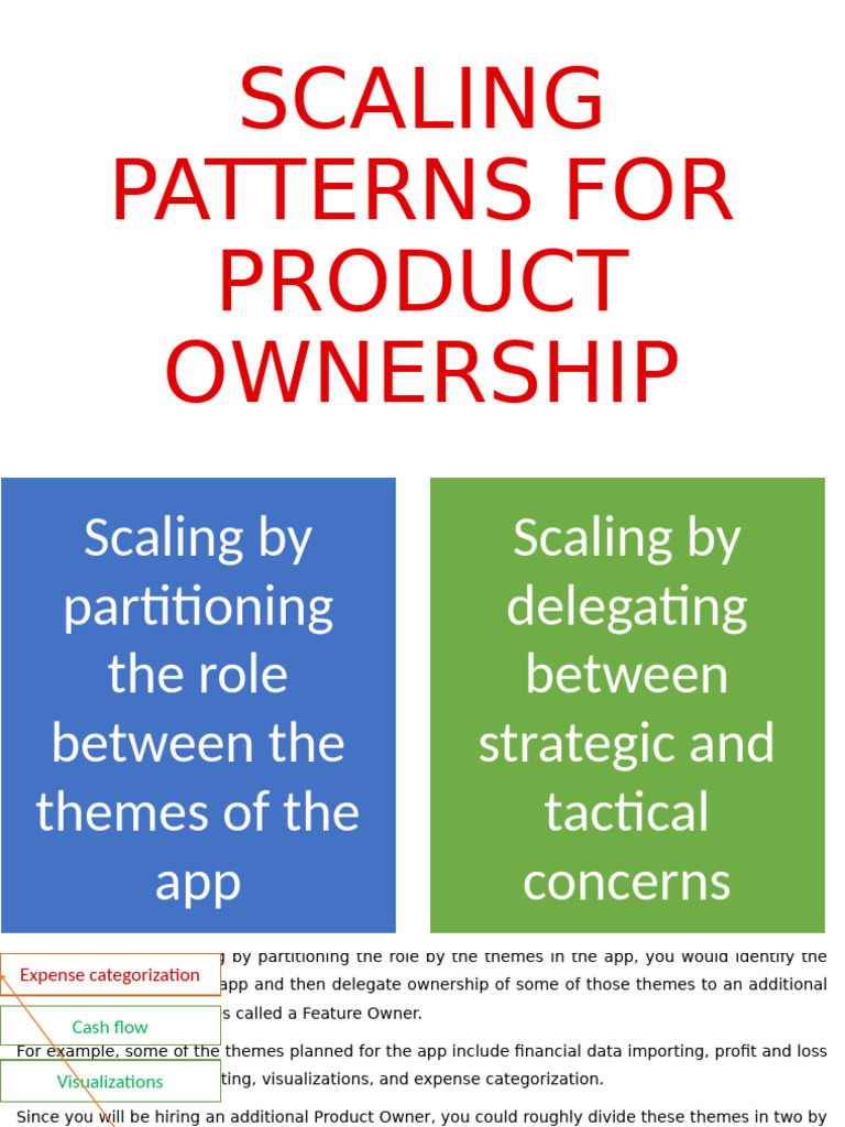 Scaling Patterns | PDF | Scrum (Software Development) | Expense