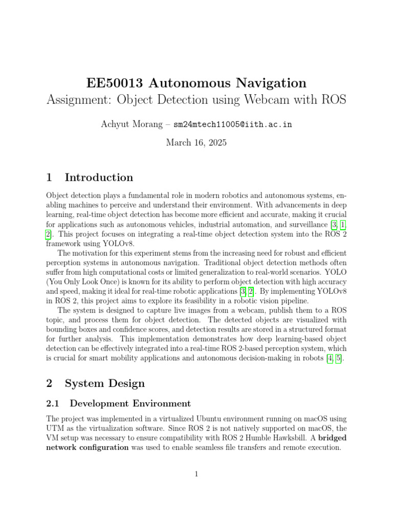 Real-Time Object Detection with ROS 2 | PDF | Computing | Computer Science