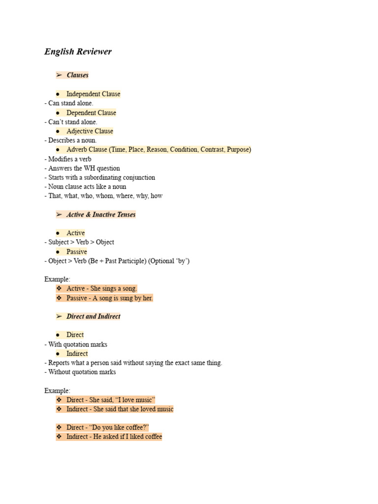 English Reviewer Pt. 2 | PDF