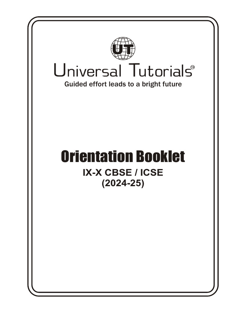 Universal Tutorials Orientation 2024-25 | PDF | Sat | University And ...