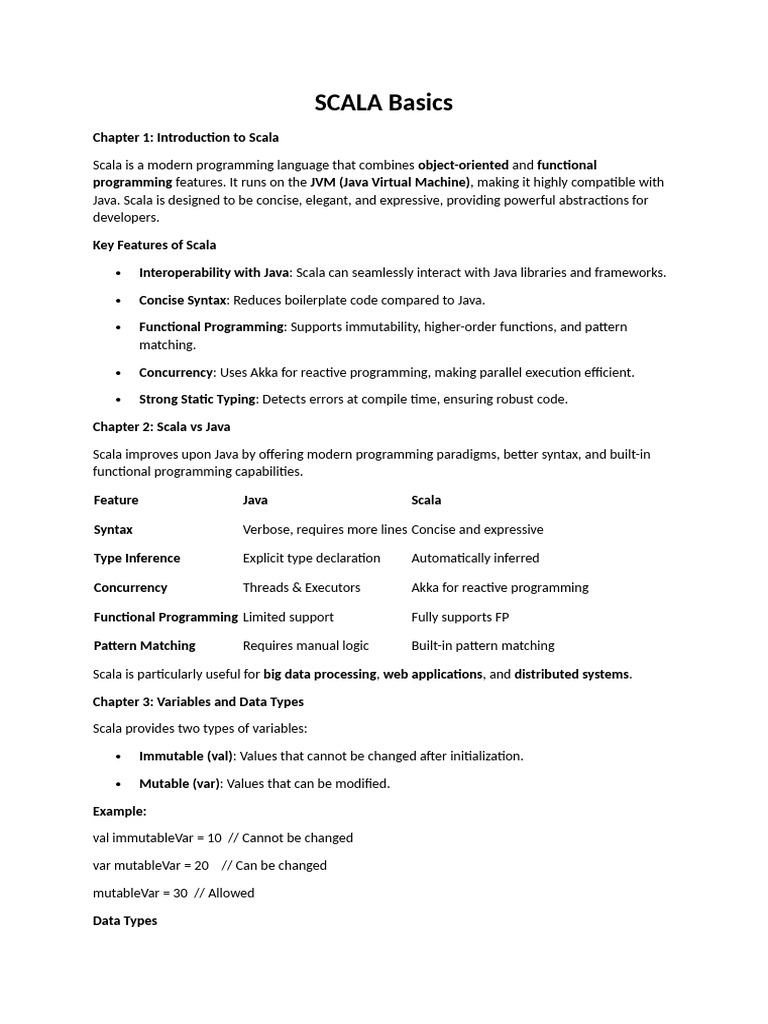 Scala Programming Language Basics | PDF | Scala (Programming Language ...