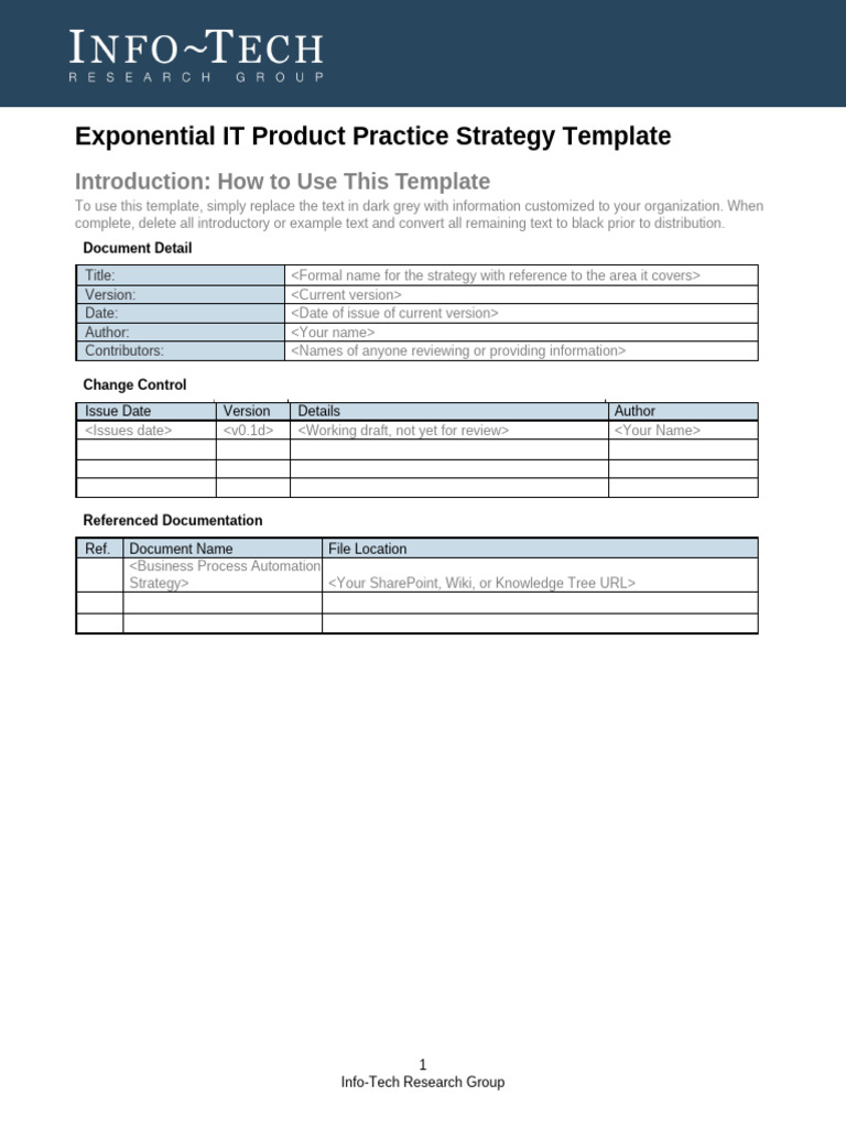 02 Exponential IT Product Practice Strategy Template | PDF | Risk | Policy