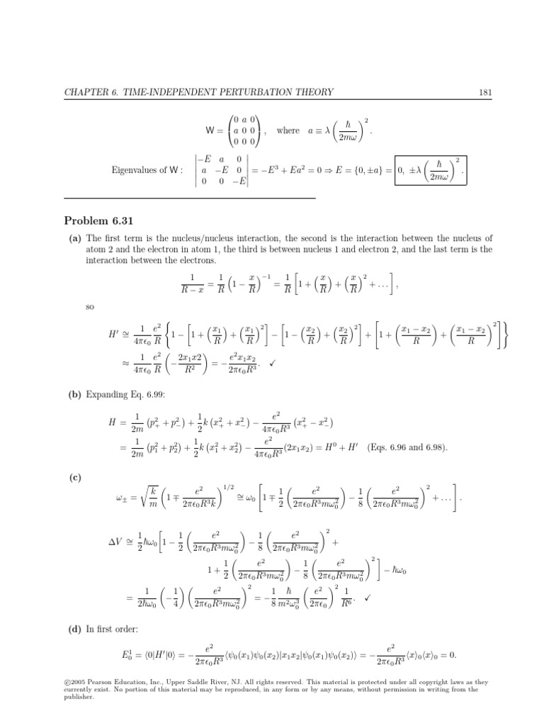 Griffiths Solutions of Quantum Mechanics-181-210 | PDF | Theoretical ...