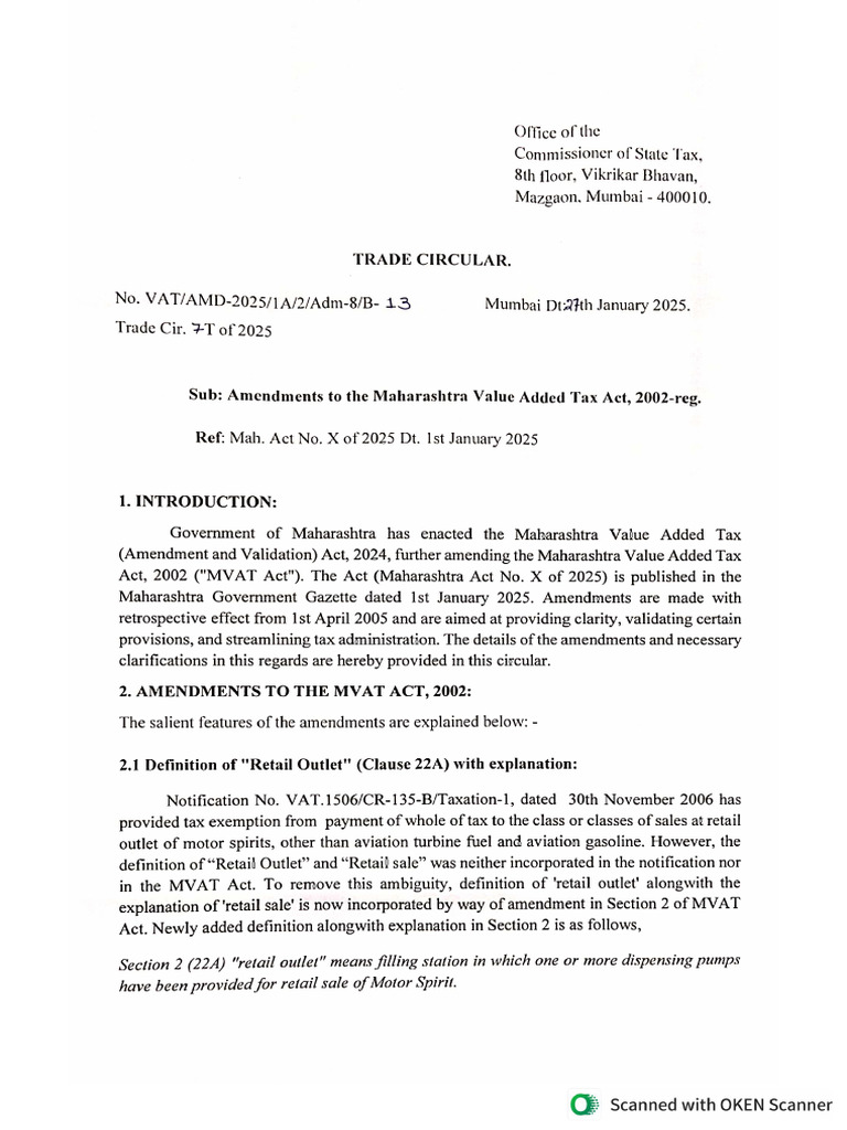 Trade Circular 7T 2025 dt.27.01.2025 | PDF