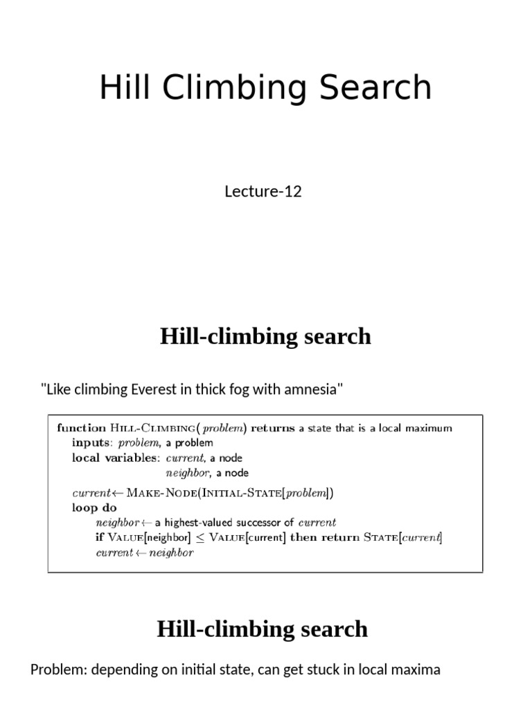 16 Hill Climbing | PDF | Algorithms | Applied Mathematics