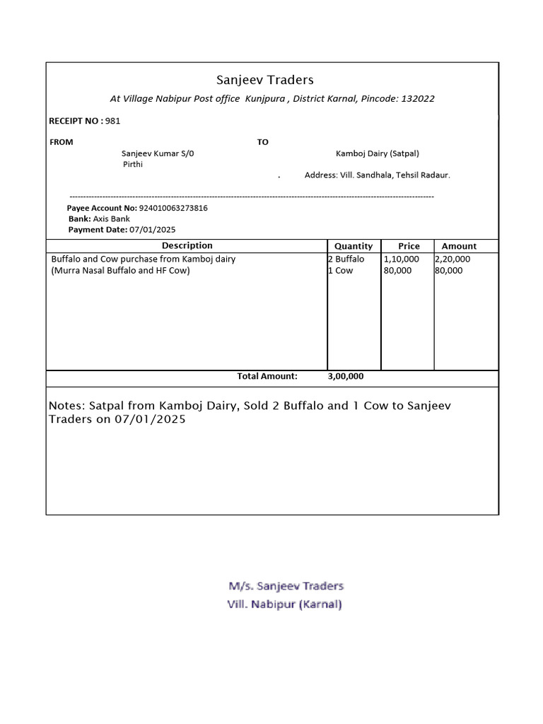 Recipt 981 | PDF