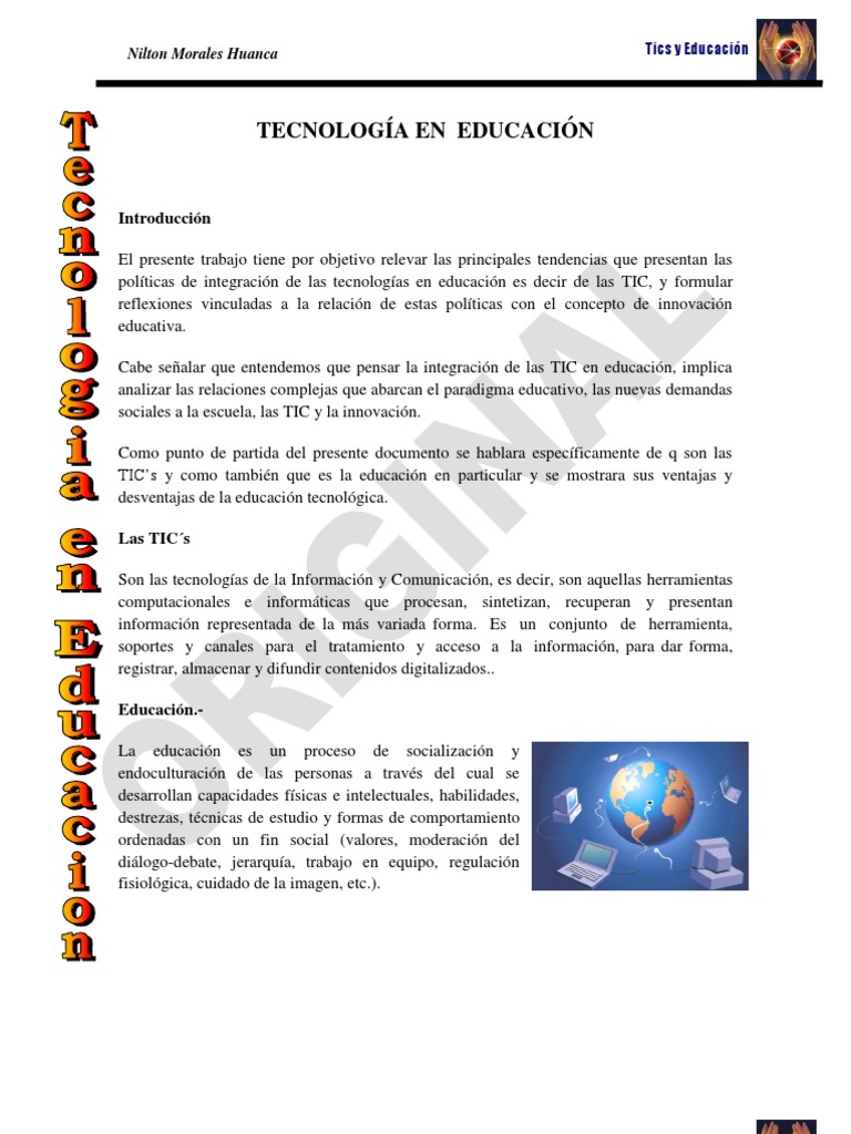 Tic y Educacion | PDF | Tecnología de información y comunicaciones ...