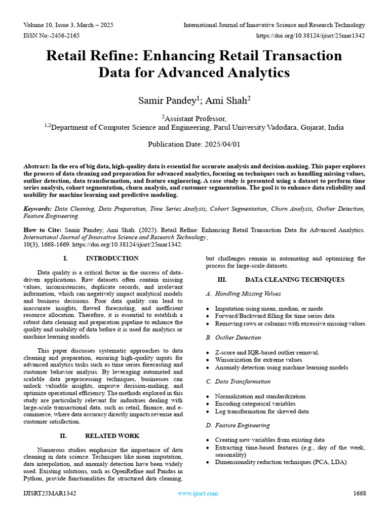 Retail Refine: Enhancing Retail Transaction Data For Advanced Analytics ...