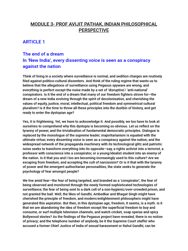 Avijit Pathak on Dystopia and Education | PDF | Science | Empathy