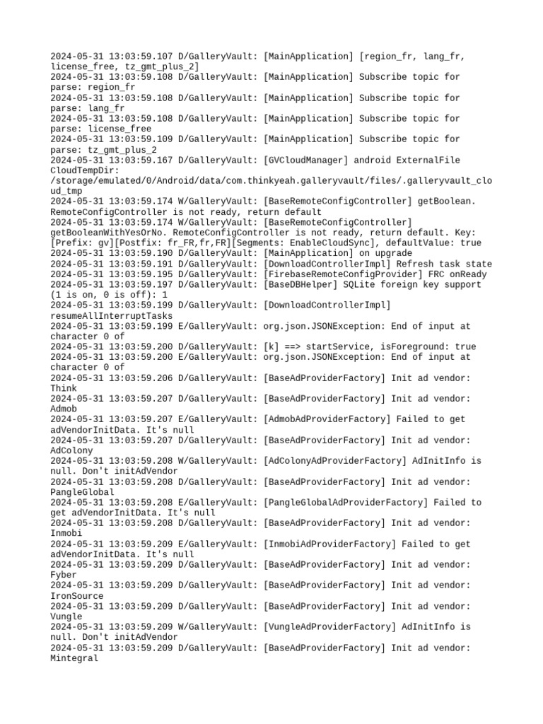 GalleryVault App Log Analysis | PDF | Computer Data Storage | Computer ...