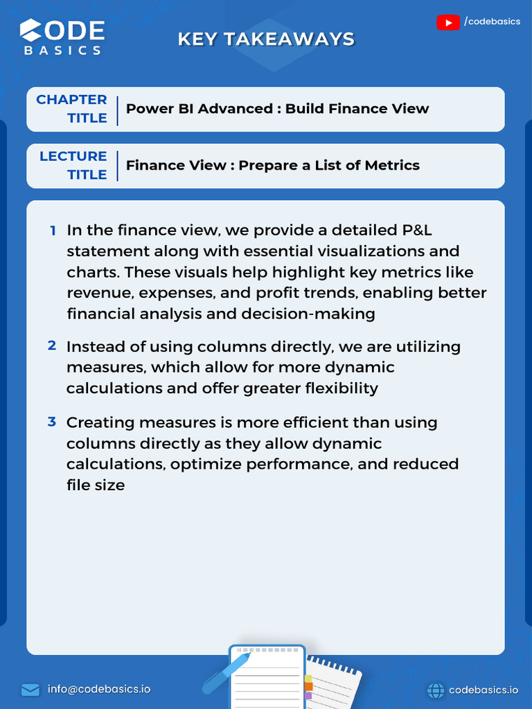 Power BI Finance View Metrics Guide | PDF | Income Statement | Gross Margin