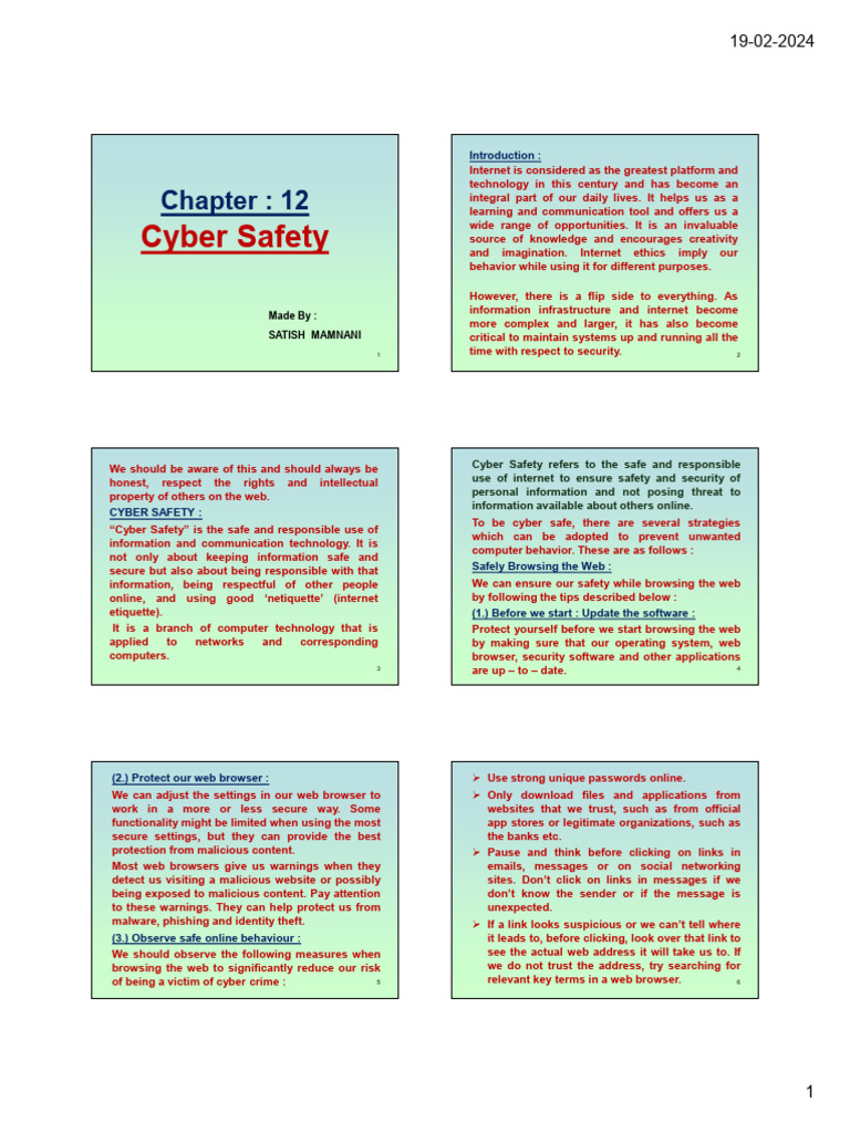 Cyber Safety: Essential Online Practices | PDF | Http Cookie | Malware