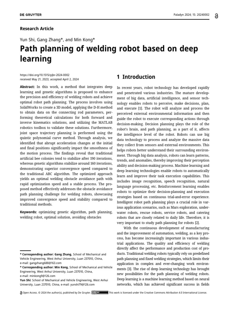 Path Planning of Welding Robot Based On Deep Learn | PDF | Deep ...