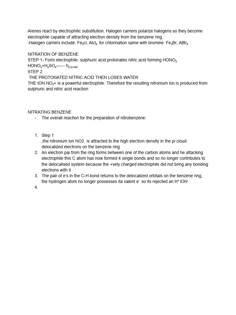 Electrophilic Substitution in Benzene | PDF
