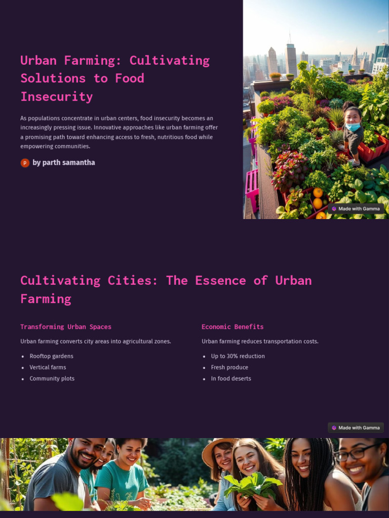 Urban Farming Cultivating Solutions To Food Insecurity | PDF