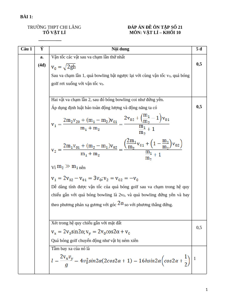 ĐÁP ÁN ĐỀ SỐ 22 1 | PDF