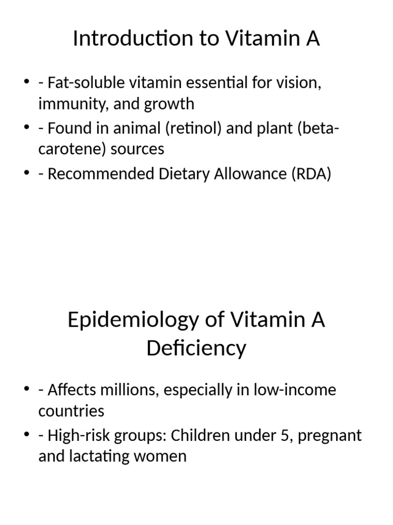 Understanding Vitamin A Deficiency | PDF