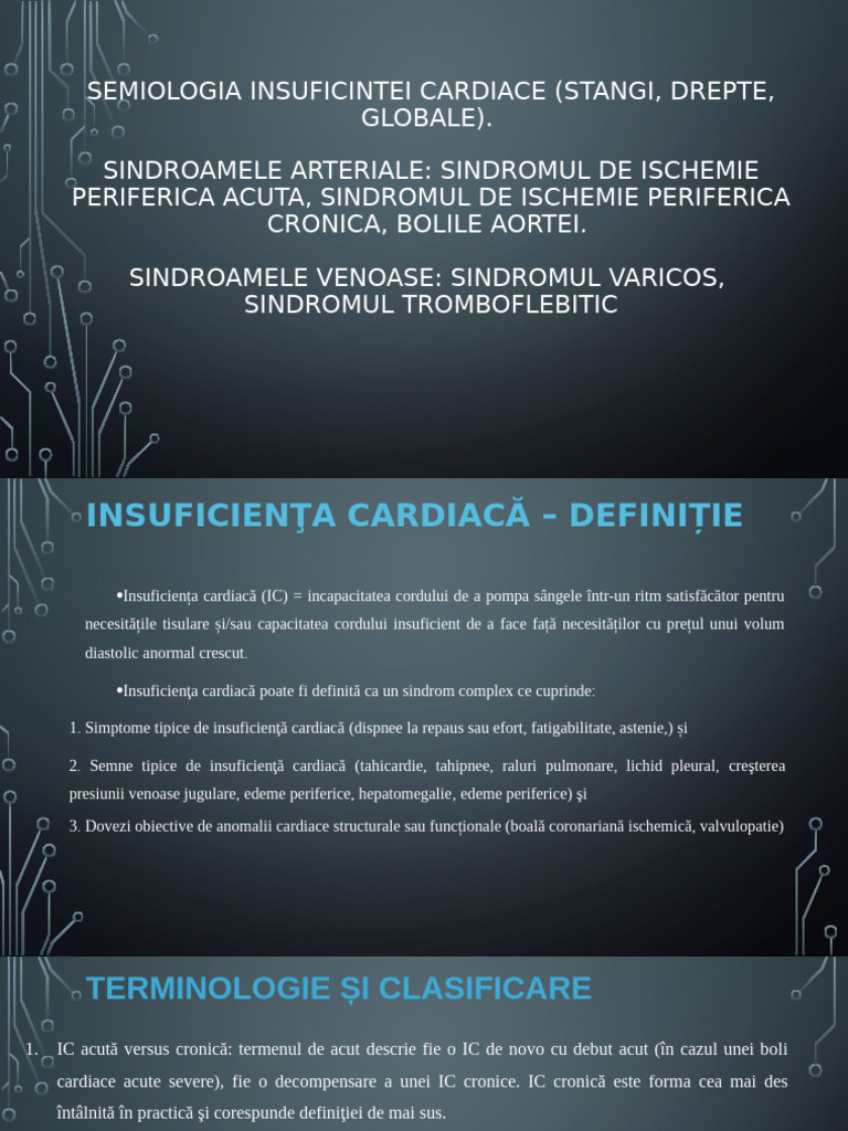 Semiologia Insuficietei Cardiace (Stangi, Drepte | PDF