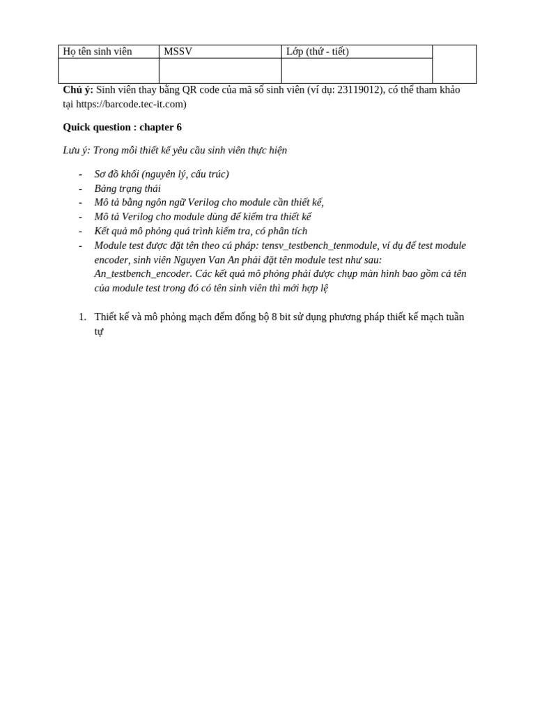 Vinh Quick Question. Chapter 06 | PDF