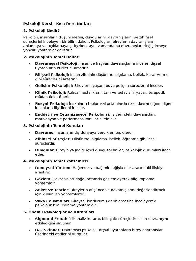 Psikoloji Dersi Pdf