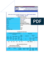 2009-2010 Scholarship Details Of: & Token Number