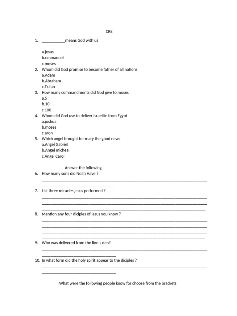 Cre Grade 4&5 | PDF