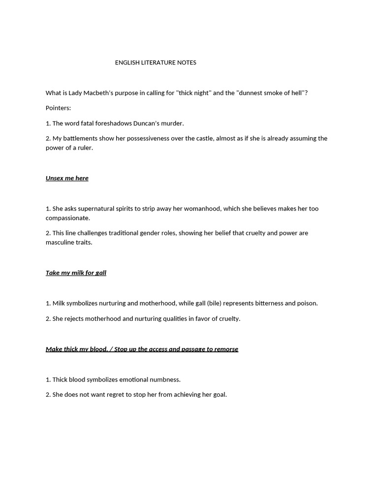 Lady Macbeth's Ambition and Gender Roles | PDF
